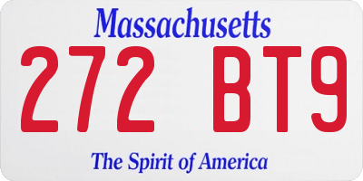 MA license plate 272BT9