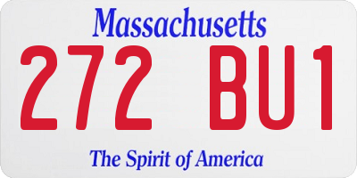 MA license plate 272BU1