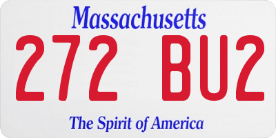 MA license plate 272BU2