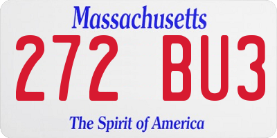 MA license plate 272BU3
