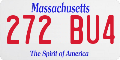 MA license plate 272BU4