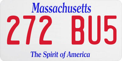MA license plate 272BU5