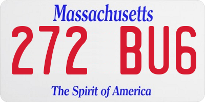 MA license plate 272BU6