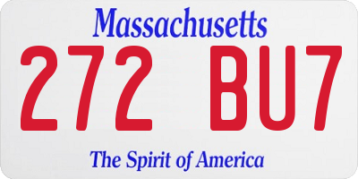 MA license plate 272BU7