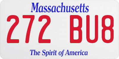 MA license plate 272BU8