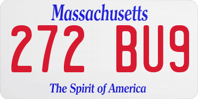MA license plate 272BU9
