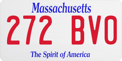 MA license plate 272BV0