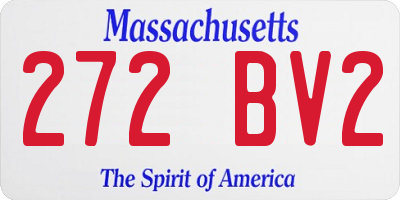 MA license plate 272BV2