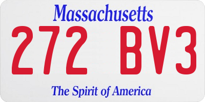 MA license plate 272BV3