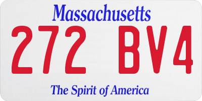 MA license plate 272BV4