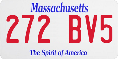MA license plate 272BV5