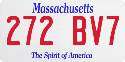 MA license plate 272BV7