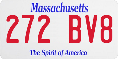 MA license plate 272BV8