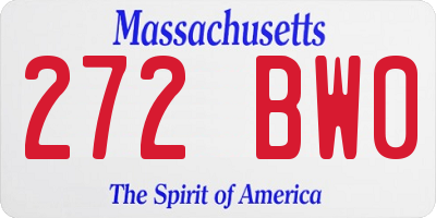 MA license plate 272BW0