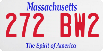 MA license plate 272BW2