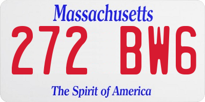 MA license plate 272BW6