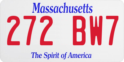 MA license plate 272BW7