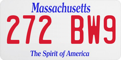 MA license plate 272BW9