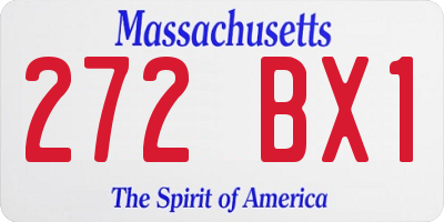 MA license plate 272BX1