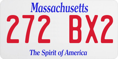 MA license plate 272BX2