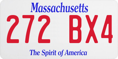 MA license plate 272BX4