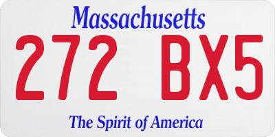 MA license plate 272BX5