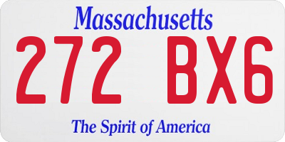 MA license plate 272BX6