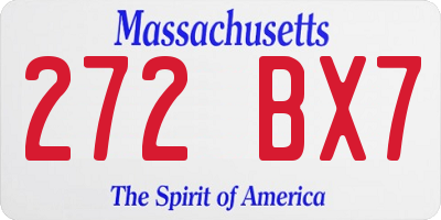 MA license plate 272BX7