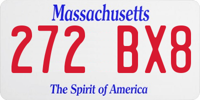 MA license plate 272BX8