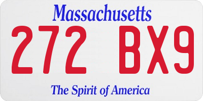 MA license plate 272BX9