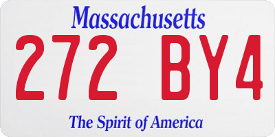 MA license plate 272BY4