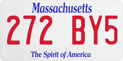 MA license plate 272BY5