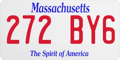 MA license plate 272BY6