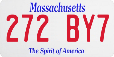 MA license plate 272BY7