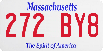 MA license plate 272BY8