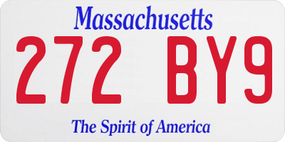 MA license plate 272BY9