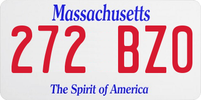 MA license plate 272BZ0