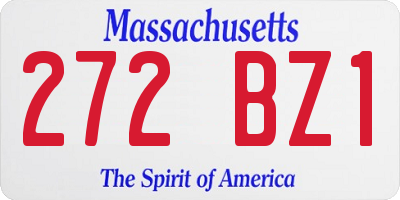 MA license plate 272BZ1