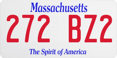 MA license plate 272BZ2