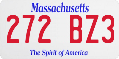 MA license plate 272BZ3