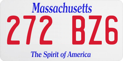 MA license plate 272BZ6