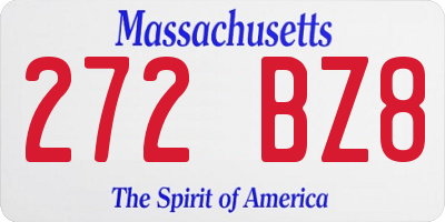 MA license plate 272BZ8