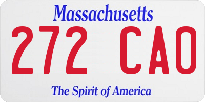 MA license plate 272CA0