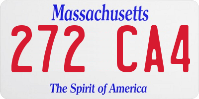 MA license plate 272CA4