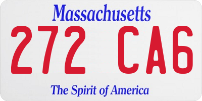 MA license plate 272CA6