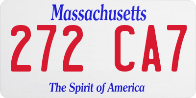 MA license plate 272CA7