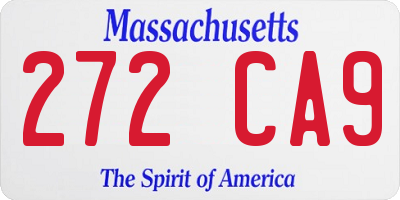 MA license plate 272CA9