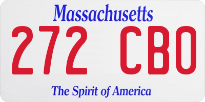 MA license plate 272CB0