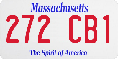 MA license plate 272CB1