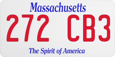MA license plate 272CB3
